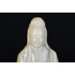 18"" Carved Marble Guan Yin Figure