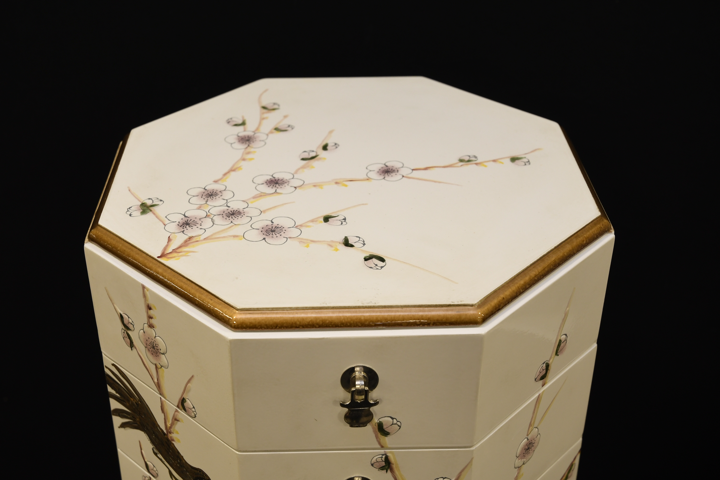 White 8 Drawer Lacquer Hand Painted Pedestal - Image 2 of 12