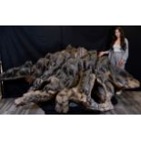 Amazing Unique Art Wood Carving of 47 Elephants Carved from One Piece of Wood