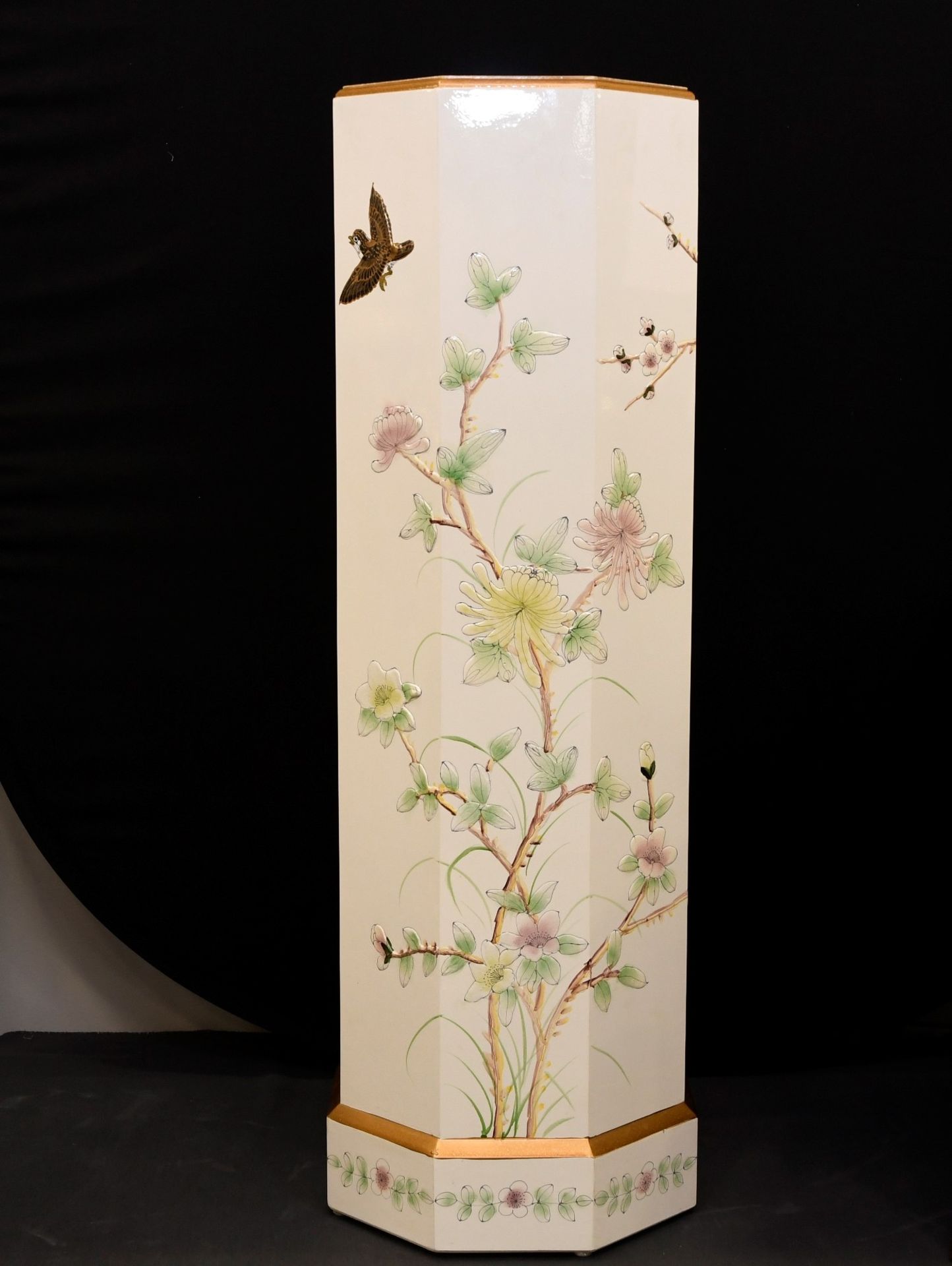 White 8 Drawer Lacquer Hand Painted Pedestal - Image 8 of 12