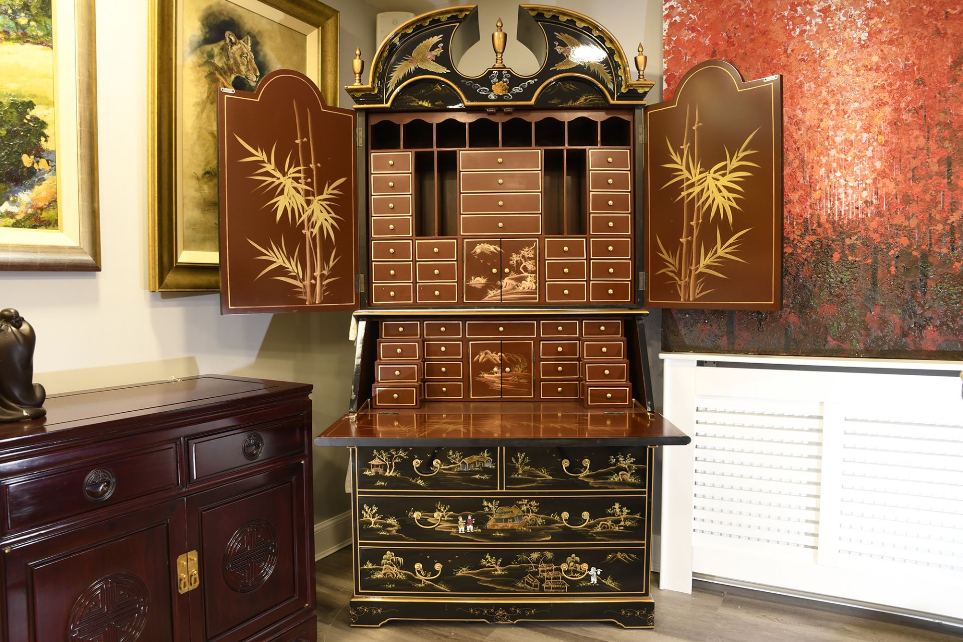 Hand Painted Writing Cabinet - Image 3 of 5