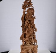 3ft Stunning Hand carved Wooden Oriental Figure