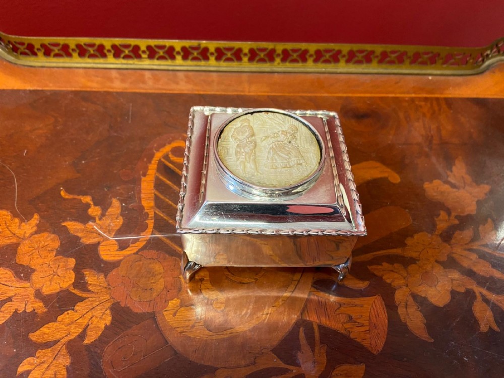 Silver and bone jewellery box, London 1928