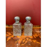 Silver and glass scent bottle, Victorian