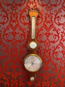 George the III barometer with clock with verge escapement. Maker Charles Pitsalla circa 1780 - Verge