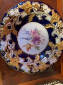Meissen Porcelain Cobalt and gold deep cabinet plate/bowl.