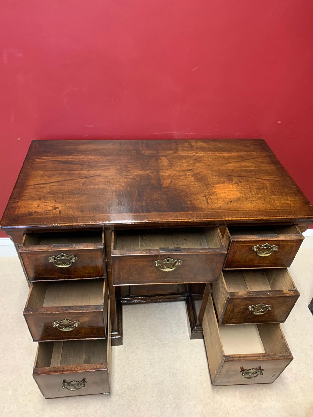 Kneehole desk, circa 1720 - Image 4 of 9