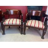 Pair of Mahogany Chairs, 19th-Century