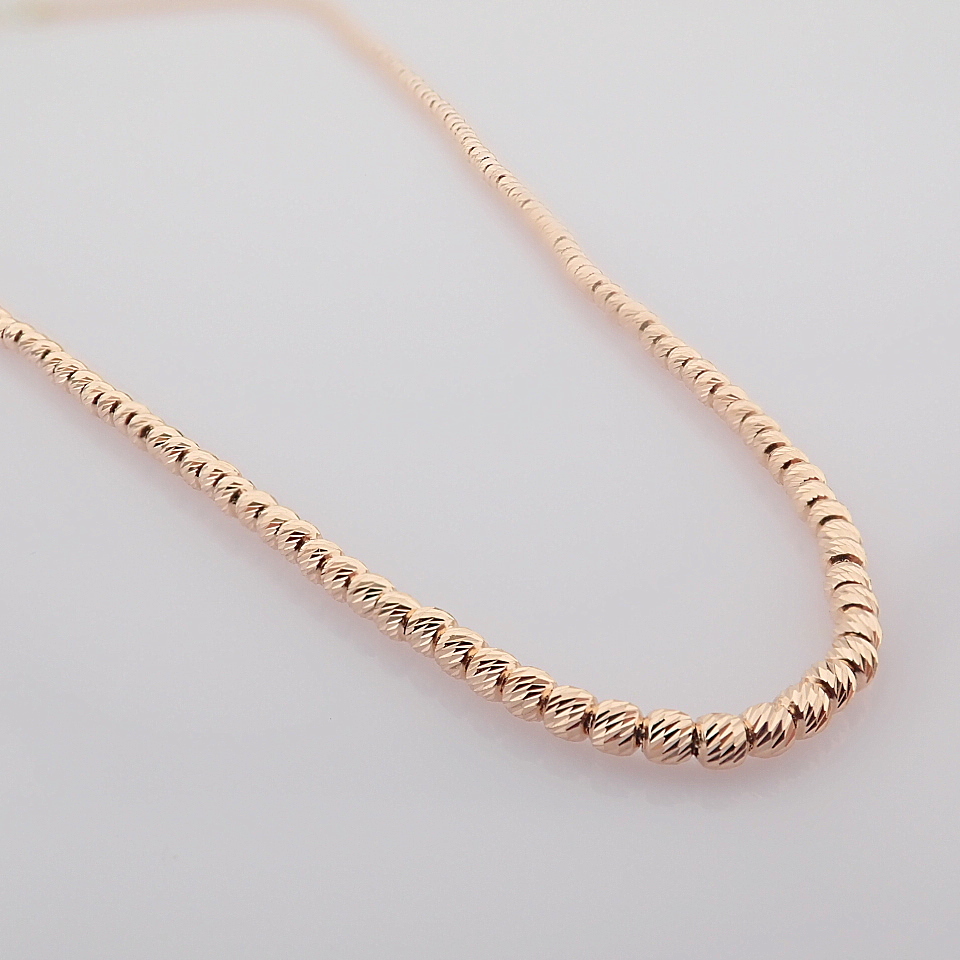 46 cm (18.1 in) Italian Beat Dorica Necklace. In 14K Rose/Pink Gold - Image 5 of 8