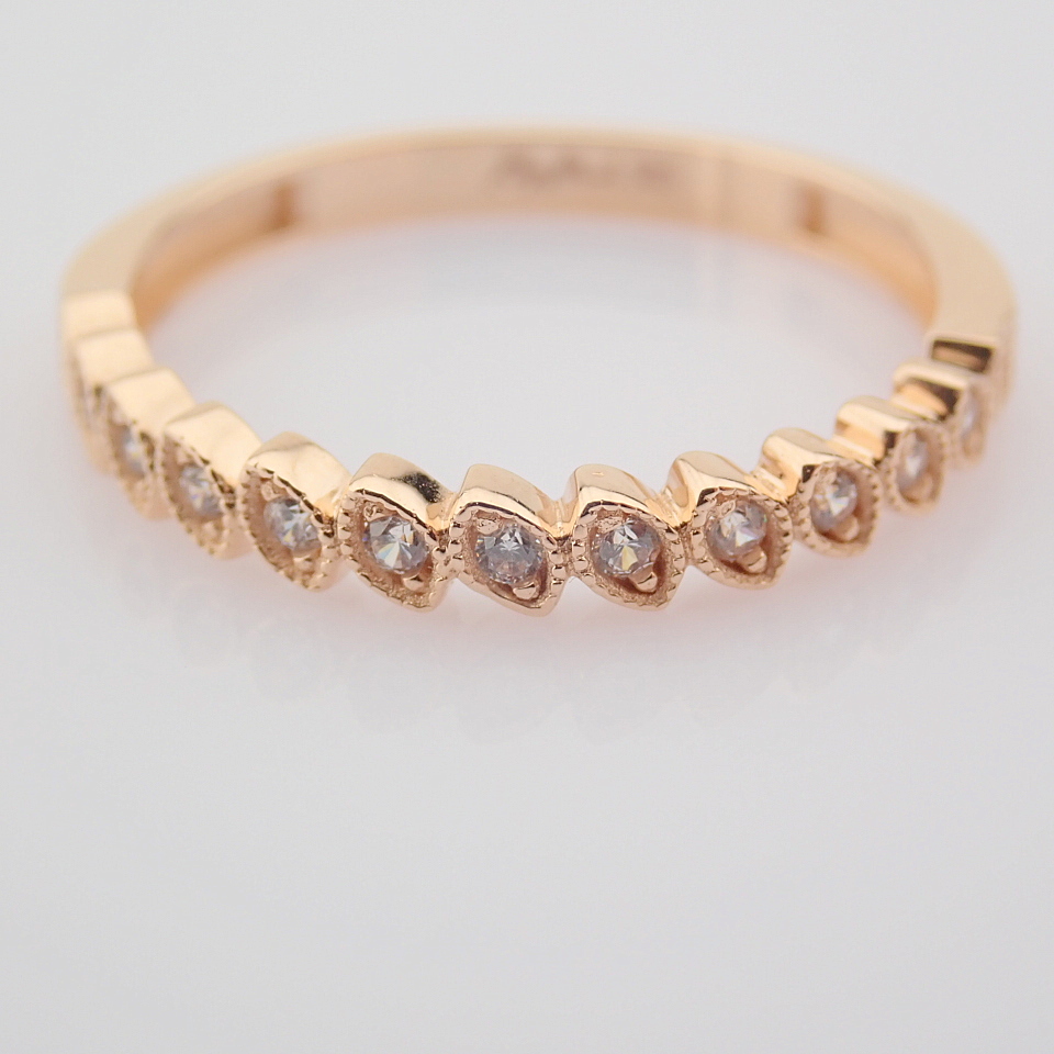 14K Rose/Pink Gold Ring - Swarovski Zirconia . - Image 4 of 7