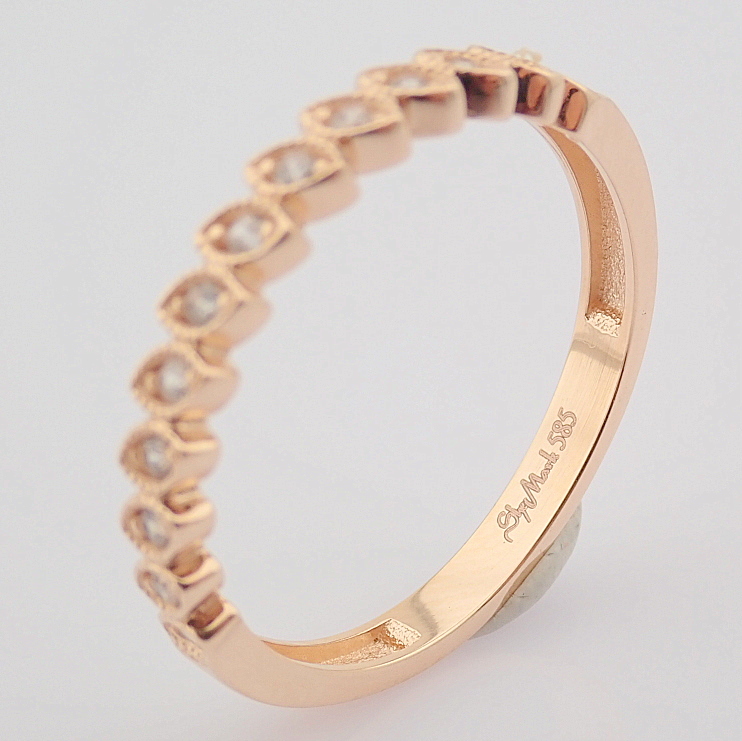 14K Rose/Pink Gold Ring - Swarovski Zirconia . - Image 5 of 7