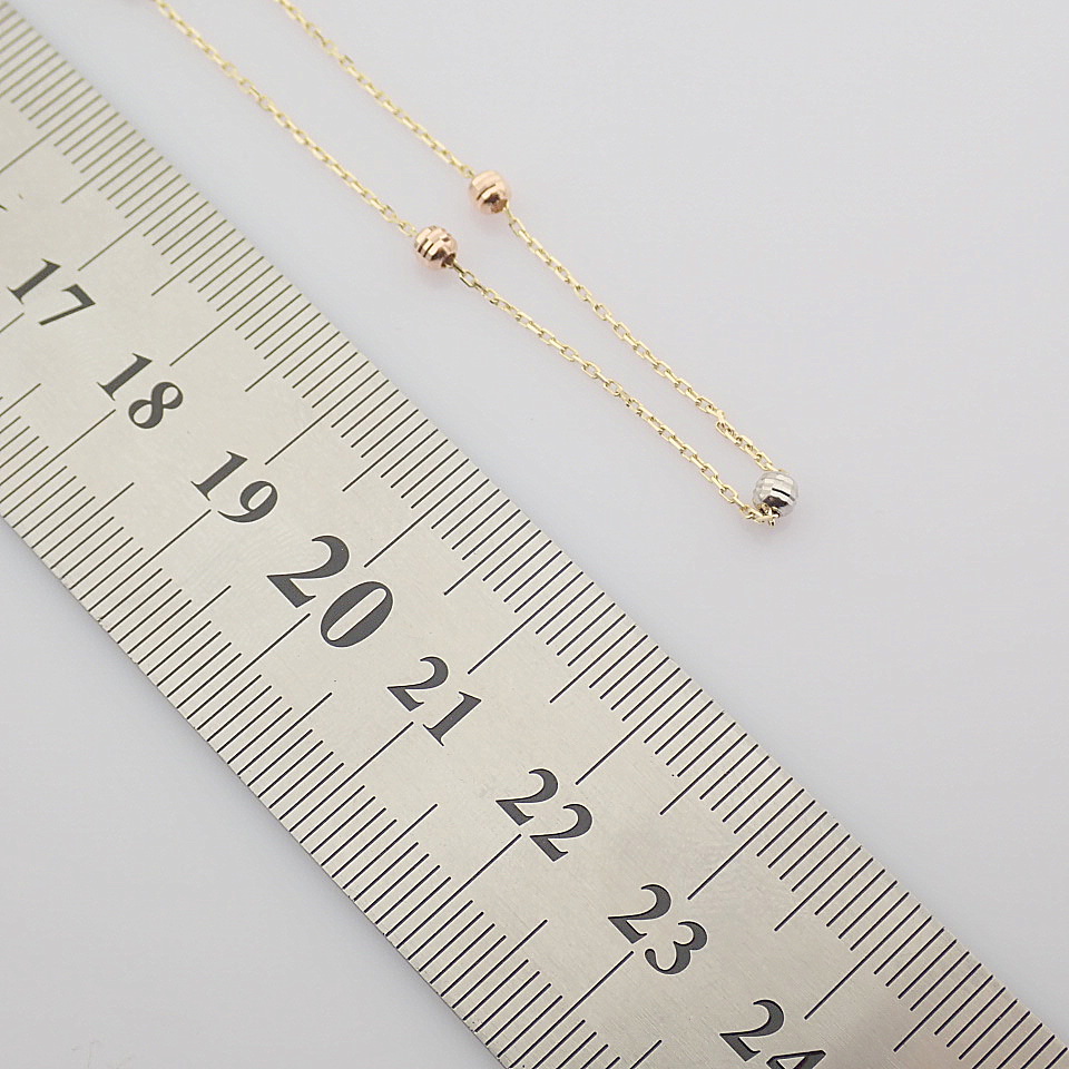 42 cm (16.5 in) Necklace. In 14K Tri Colour White Yellow and Rosegold - Image 3 of 7