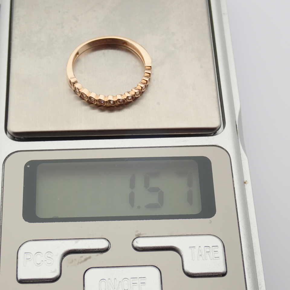 14K Rose/Pink Gold Ring - Swarovski Zirconia . - Image 6 of 7