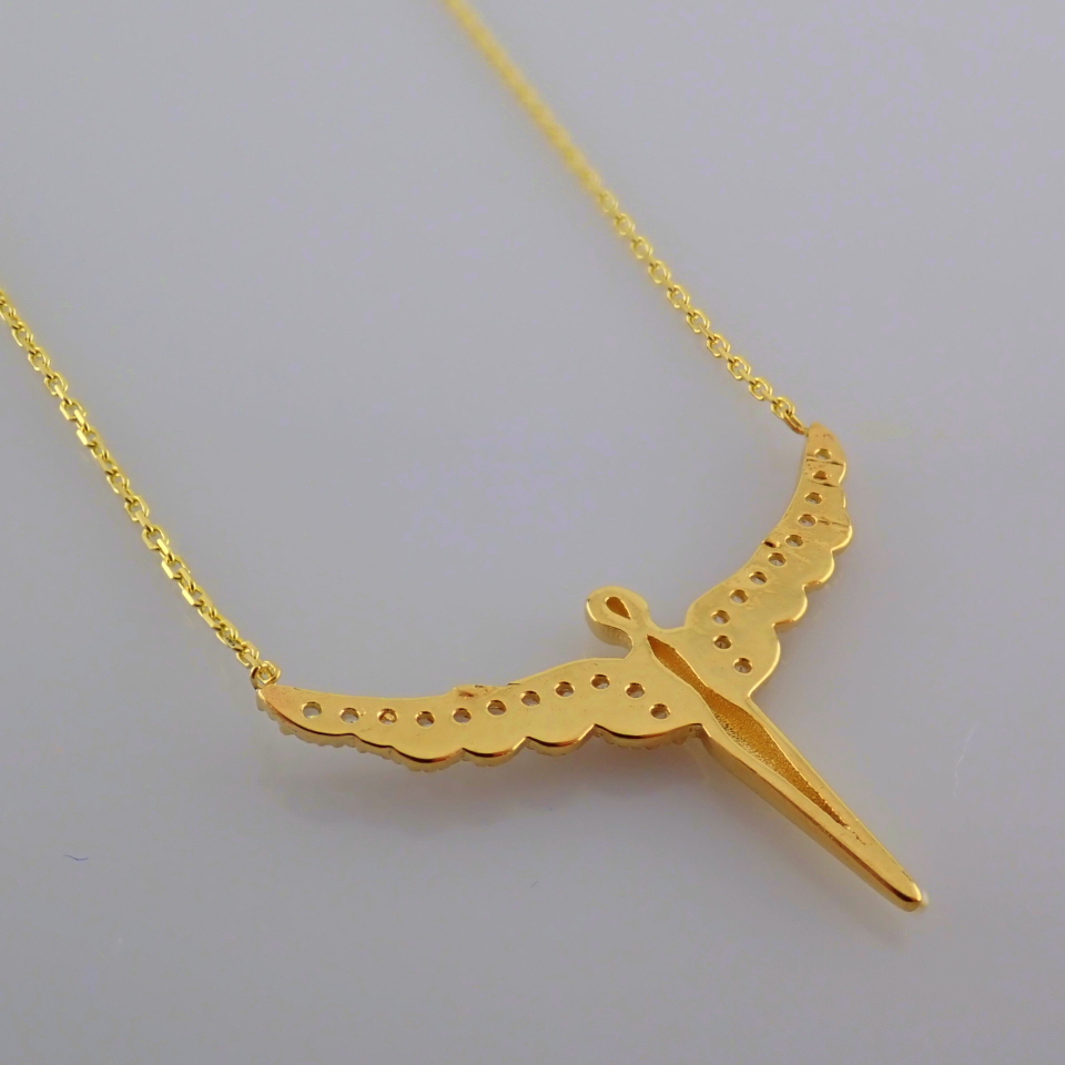 44 cm (17.3 in) Swarovski Zirconia Necklace. In 14K Yellow Gold - Image 2 of 6