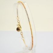 6 cm (2.4 in) Bracelet. In 14K Tri Colour White Yellow and Rosegold
