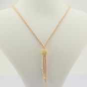 54 cm (21.3 in) Italian Beat Dorica Necklace. In 14K Tri Colour White Yellow and Rosegold