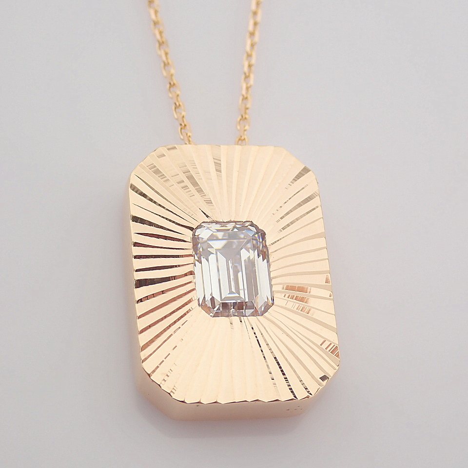 42 cm (16.5 in) Swarovski Zirconia Necklace. In 14K Rose/Pink Gold - Image 2 of 6