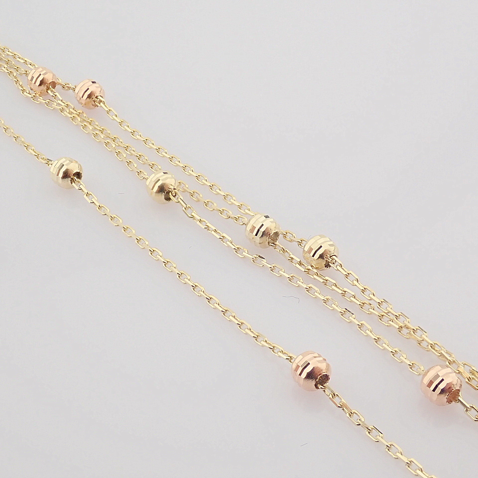 42 cm (16.5 in) Necklace. In 14K Tri Colour White Yellow and Rosegold - Image 7 of 7