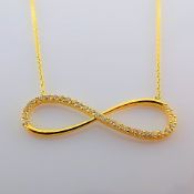 42 cm (16.5 in) Swarovski Zirconia Necklace. In 14K Yellow Gold