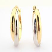 14K Yellow and White Gold Earring