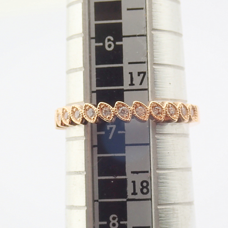 14K Rose/Pink Gold Ring - Swarovski Zirconia . - Image 7 of 7