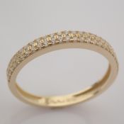 14K Yellow Gold Ring - Swarovski Zirconia .