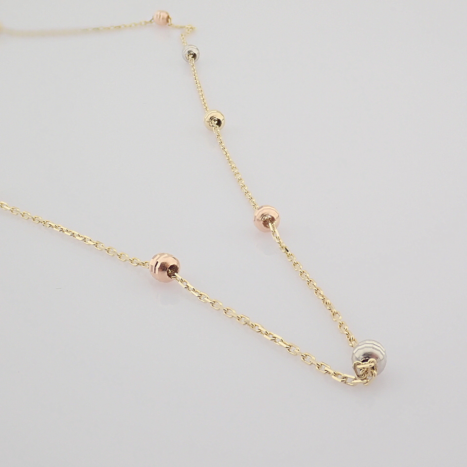 42 cm (16.5 in) Necklace. In 14K Tri Colour White Yellow and Rosegold - Image 4 of 7