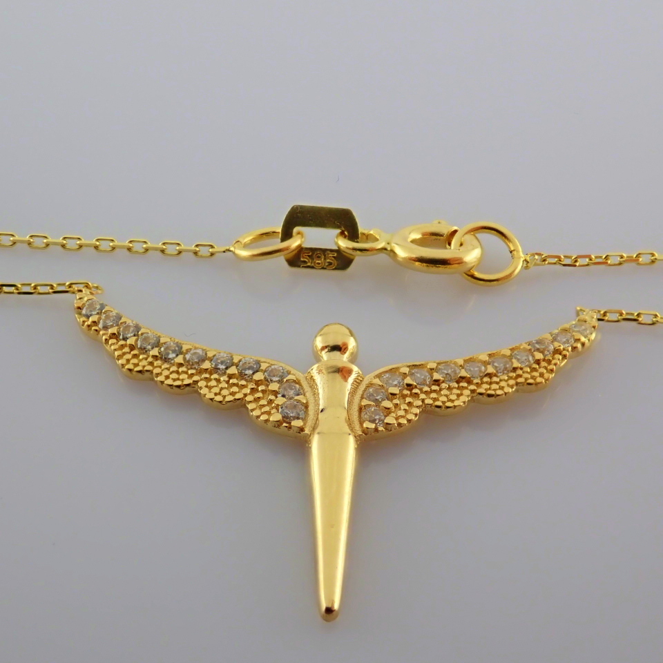44 cm (17.3 in) Swarovski Zirconia Necklace. In 14K Yellow Gold - Image 3 of 6