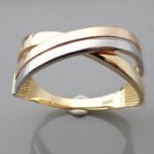 14K Tri Colour White Yellow and Rosegold Ring - Italian Design.