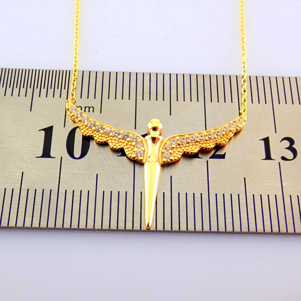 44 cm (17.3 in) Swarovski Zirconia Necklace. In 14K Yellow Gold - Image 5 of 6