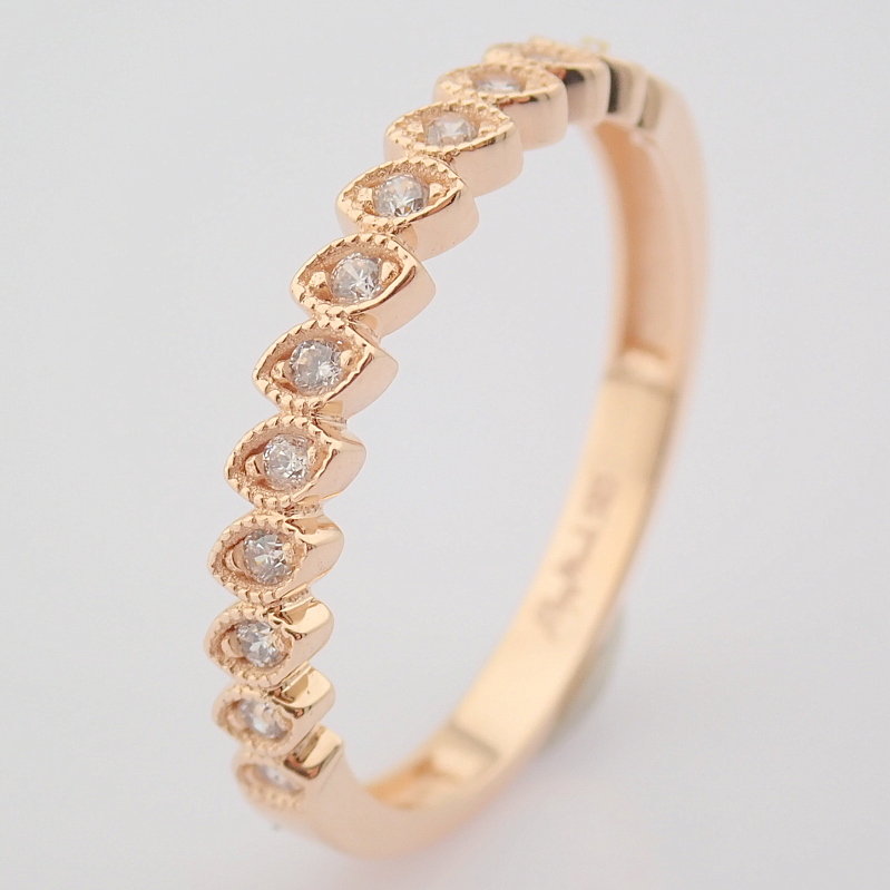 14K Rose/Pink Gold Ring - Swarovski Zirconia . - Image 2 of 7