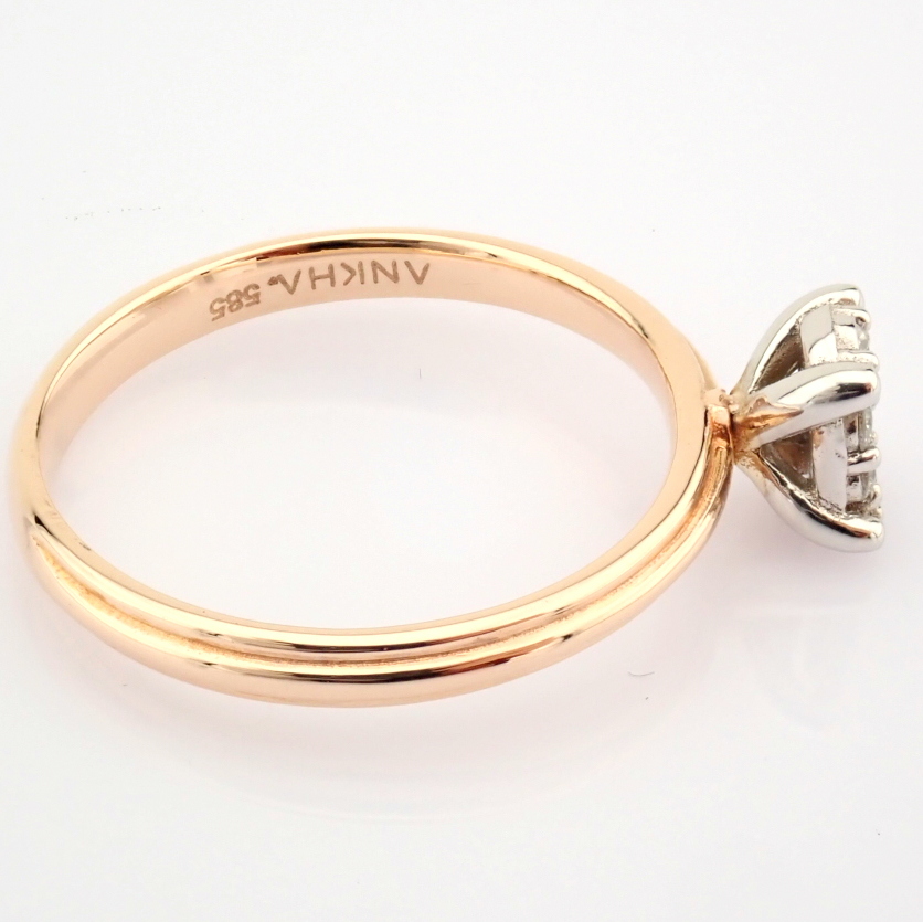 14K White and Rose Gold Diamond Ring - Image 6 of 7