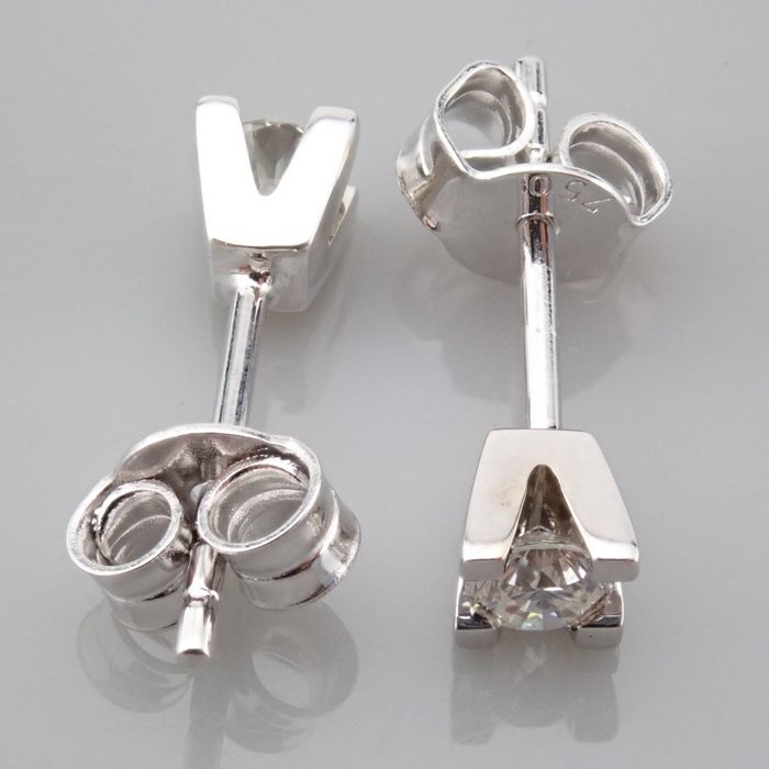 18 kt. White gold - Earrings - 0.28 ct Diamond - Image 5 of 8