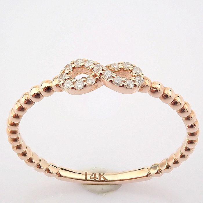 14 kt. Pink gold - Ring - 0.06 ct Diamond - Image 5 of 7