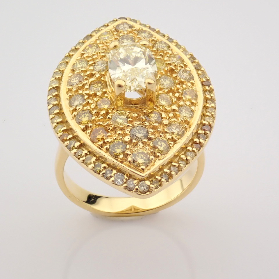 18K Rose Gold Ring- Total 1,94 ct Diamond - Image 2 of 5