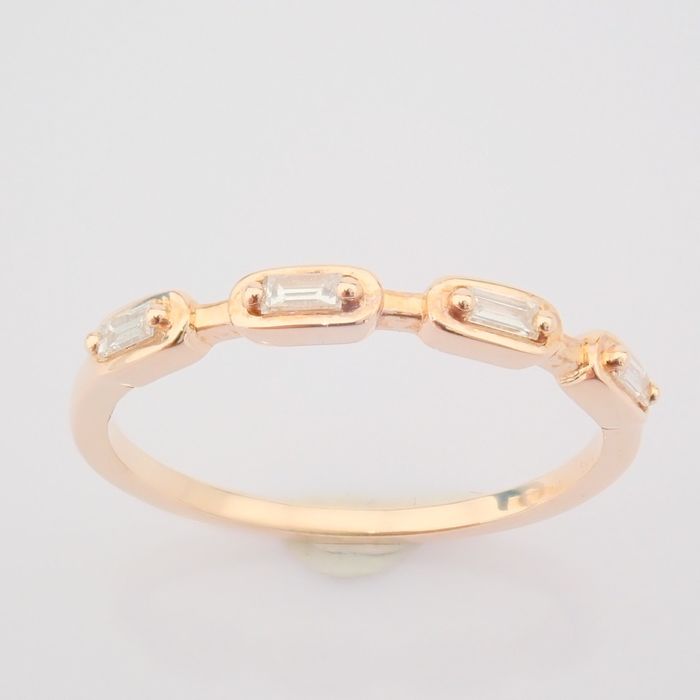 14 kt. Pink gold - Ring - 0.11 ct Diamond