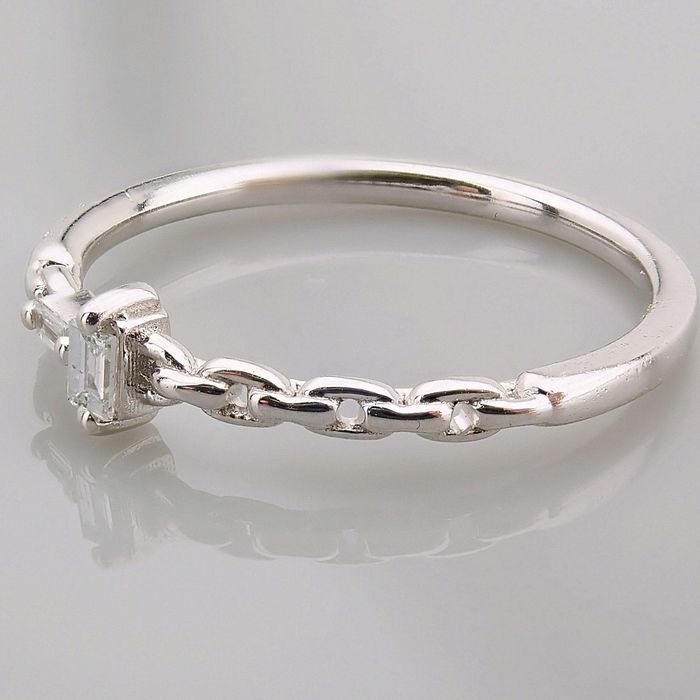 14 kt. White gold - Ring - 0.10 ct Diamond - Image 8 of 8