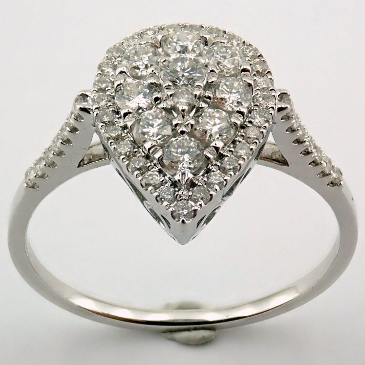 14 kt. White gold - Ring - 0.53 ct Diamond