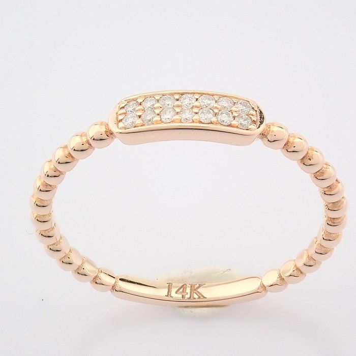 14 kt. Pink gold - Ring - 0.07 ct Diamond - Image 5 of 8