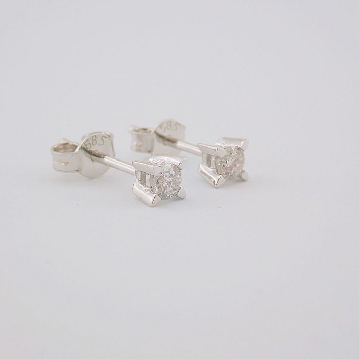 14 kt. White gold - Earrings - 0.20 ct Diamond - Image 4 of 6