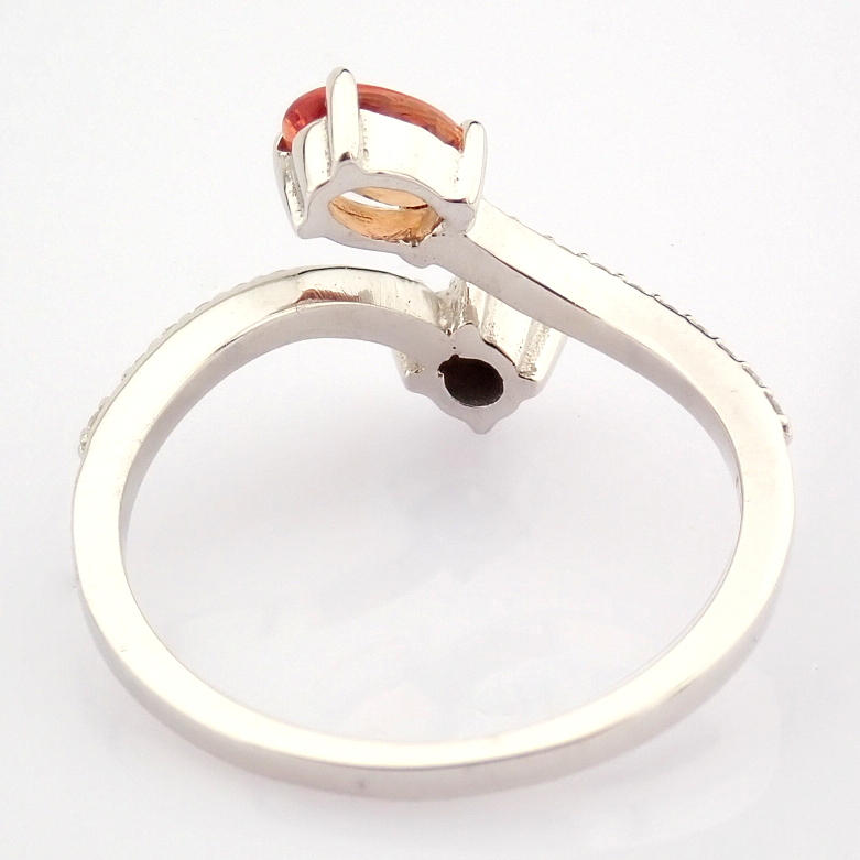 14K White Gold Diamond & Pink Sapphire Ring - Image 3 of 7