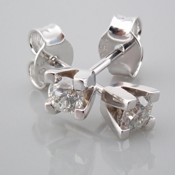 18 kt. White gold - Earrings - 0.28 ct Diamond - Image 4 of 8