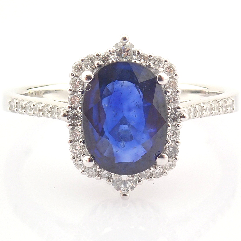 14K White Gold Diamond & Sapphire Ring - Image 4 of 8