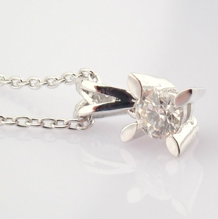 14 kt. White gold - Necklace with pendant - 0.12 ct Diamond - Image 5 of 7