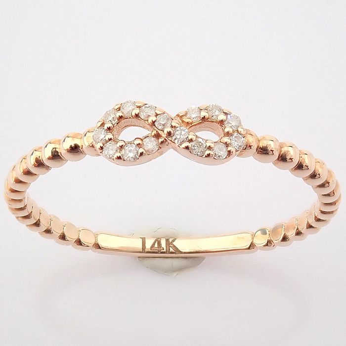 14 kt. Pink gold - Ring - 0.06 ct Diamond - Image 4 of 7