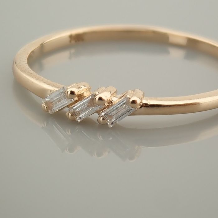 14 kt. Yellow gold - Ring - 0.07 ct Diamond - Image 5 of 7