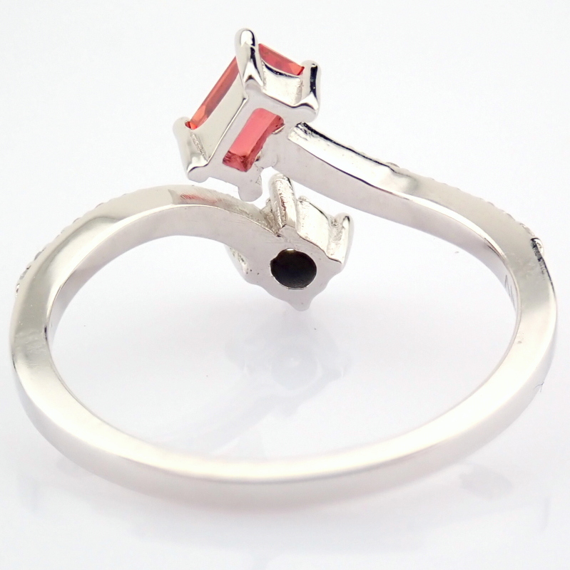 14K White Gold Diamond & Pink Sapphire Ring - Image 5 of 6