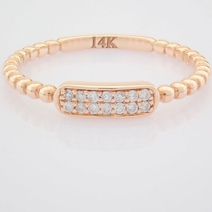 14 kt. Pink gold - Ring - 0.07 ct Diamond