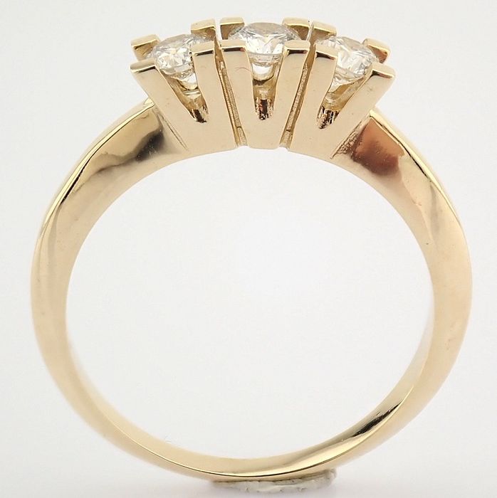 14 kt. Yellow gold - Ring - 0.41 ct Diamond - Image 7 of 9