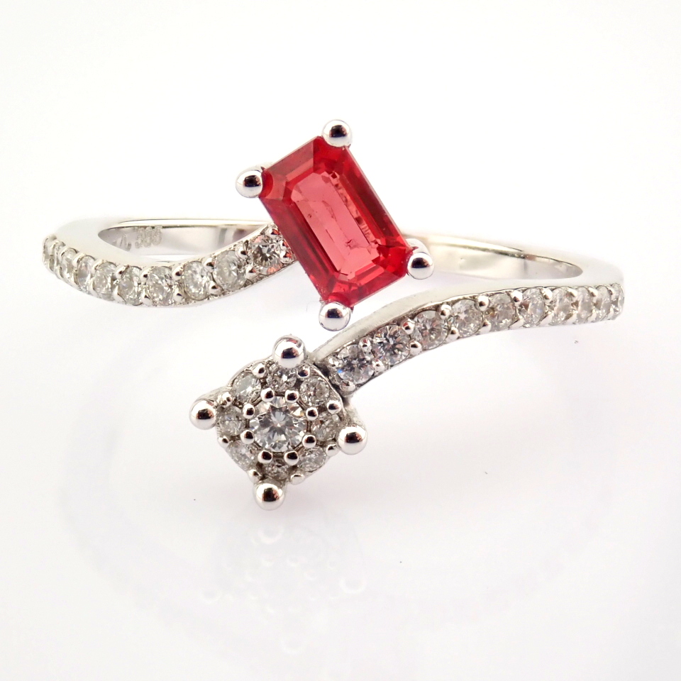 14K White Gold Diamond & Pink Sapphire Ring - Image 3 of 6